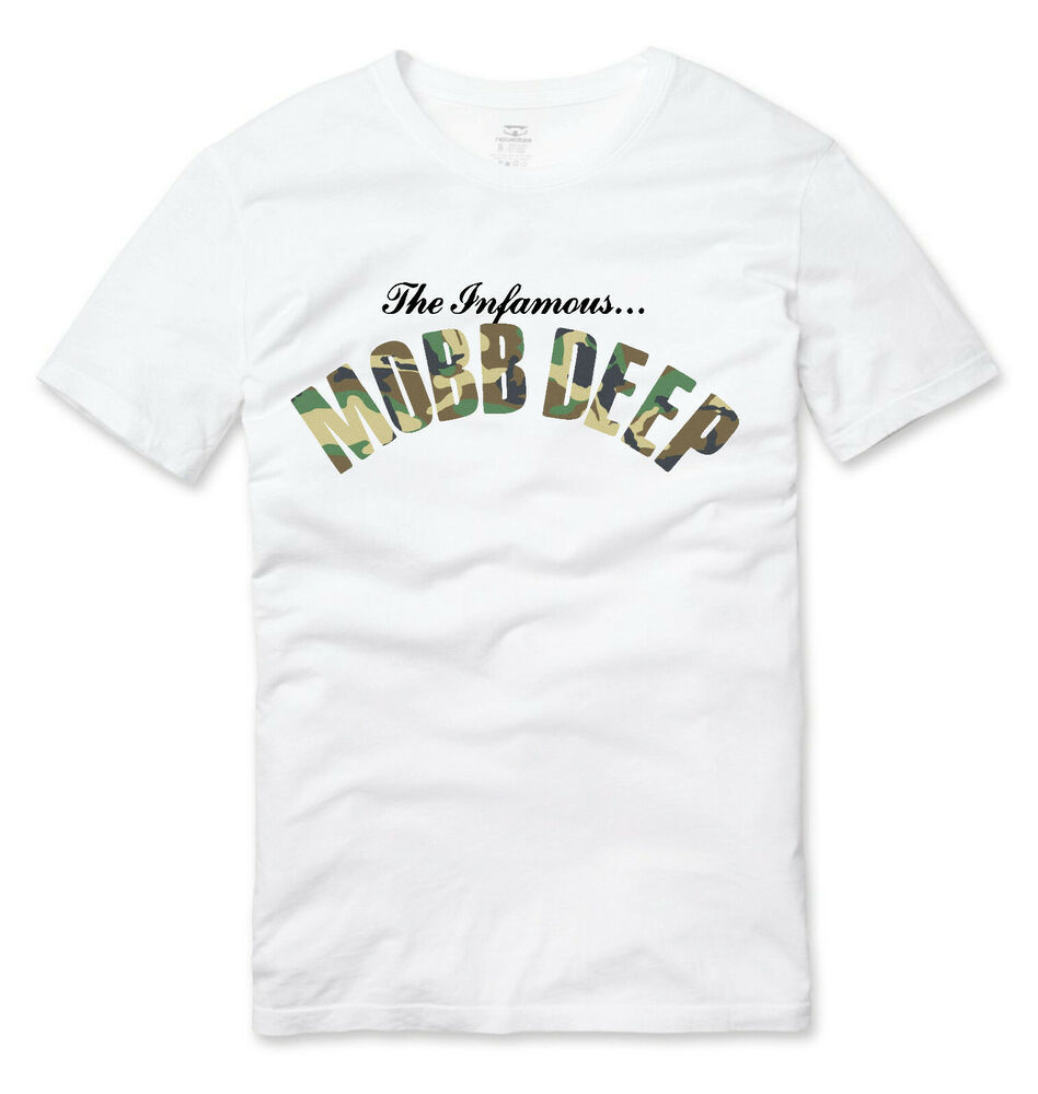 Mobb Deep The Infamous Camo Print Hip Hop T Shirt White