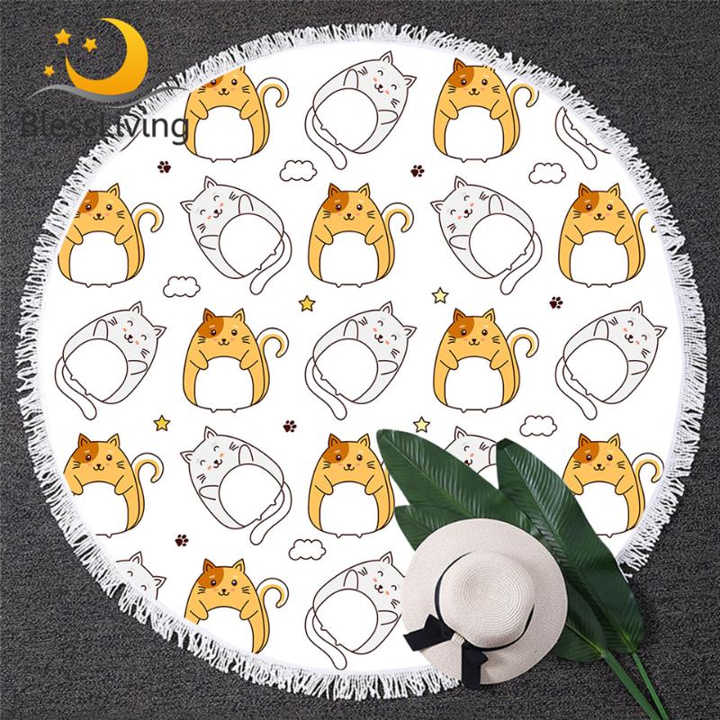 BlessLiving Cat Round Beach Towel Cartoon Animal Circle Yoga Mat Print Bath Toalla Cozy Yellow White Blanket Dropship
BlessLiving Cat Round Beach Towel Cartoon Animal Circle Yoga Mat Print Bath Toalla Cozy Yellow White Blanket Dropship