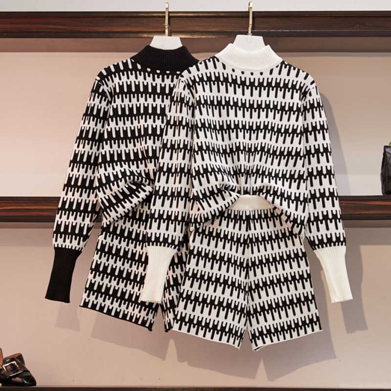 Winter Knitted Sweater 2-piece Set Women Shorts Korean Elegant Casual Long Sleeve Turtleneck Sweater+Mini Pant 210526, Photo color
Winter Knitted Sweater 2-piece Set Women Shorts Korean Elegant Casual Long Sleeve Turtleneck Sweater+Mini Pant 210526, Photo color