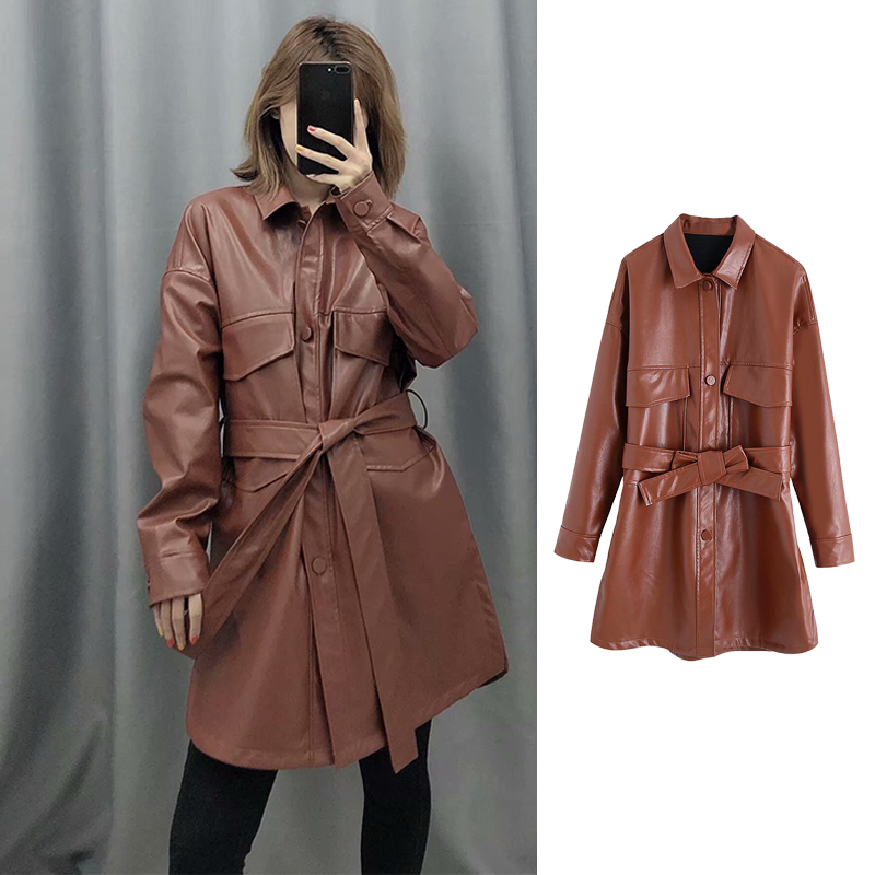 Women's Down & Parkas autumn winter PU Turn Collar shirt Coat Solid color Elegant Jacket belt Single-breasted Loose A1I7, Black
Women's Down & Parkas autumn winter PU Turn Collar shirt Coat Solid color Elegant Jacket belt Single-breasted Loose A1I7, Black