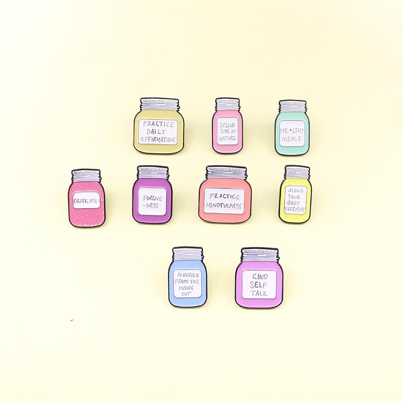 Pins, Brooches Color Jar Storage Beverage Bottle Pins "Drink Me" "Move Your Body Everyday" Encouraging Slogans For Women Ornaments, Gray
Pins, Brooches Color Jar Storage Beverage Bottle Pins "Drink Me" "Move Your Body Everyday" Encouraging Slogans For Women Ornaments, Gray
