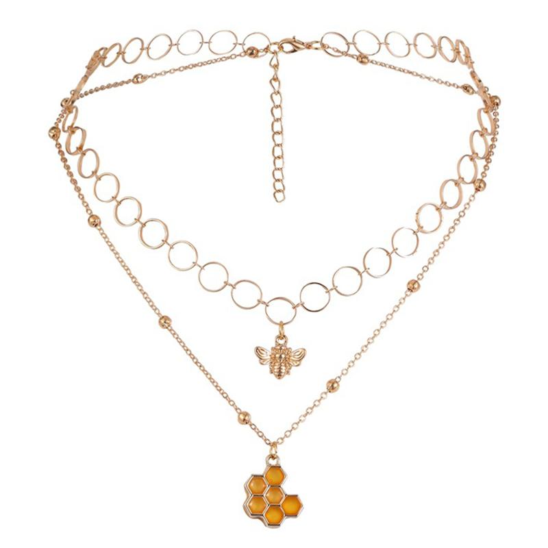Chains 1 Pcs Multi Layer Necklaces Bee Layered Short Gold Honeycombs Pendant Necklace Beaded Chain For Women And Girls
Chains 1 Pcs Multi Layer Necklaces Bee Layered Short Gold Honeycombs Pendant Necklace Beaded Chain For Women And Girls
