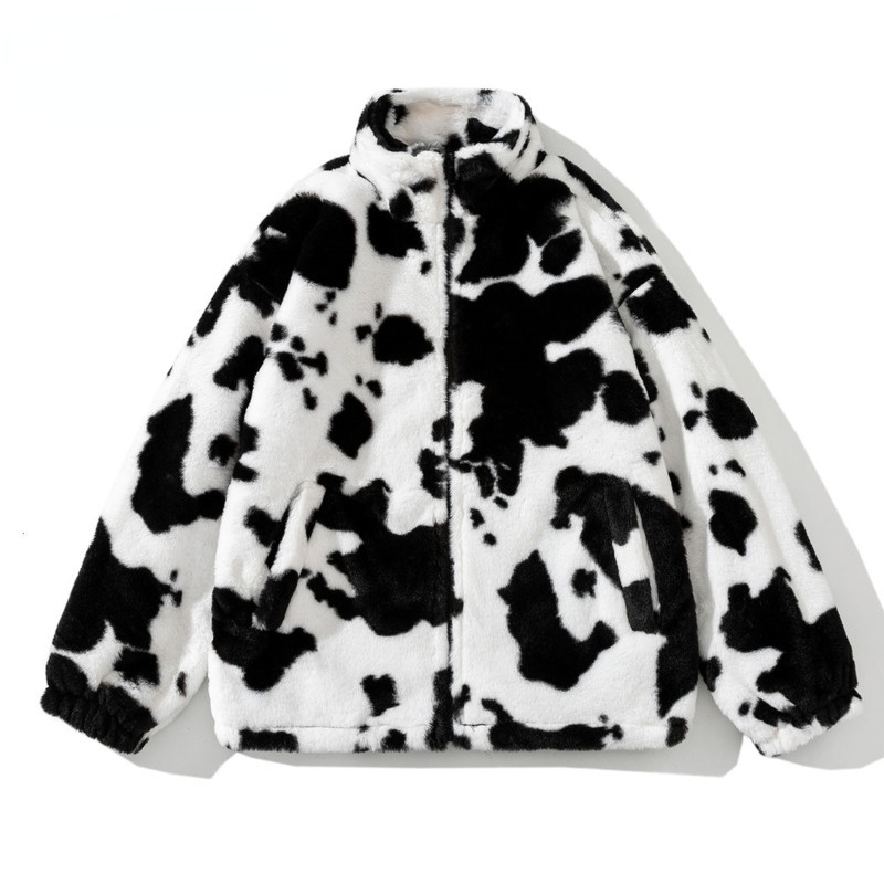 Tide Autumn And Winter Tide Cow Spotted Woollen Coat 2021 New Loose Stand Collar Oversizd Jackets Flannel Coats, Black
Tide Autumn And Winter Tide Cow Spotted Woollen Coat 2021 New Loose Stand Collar Oversizd Jackets Flannel Coats, Black