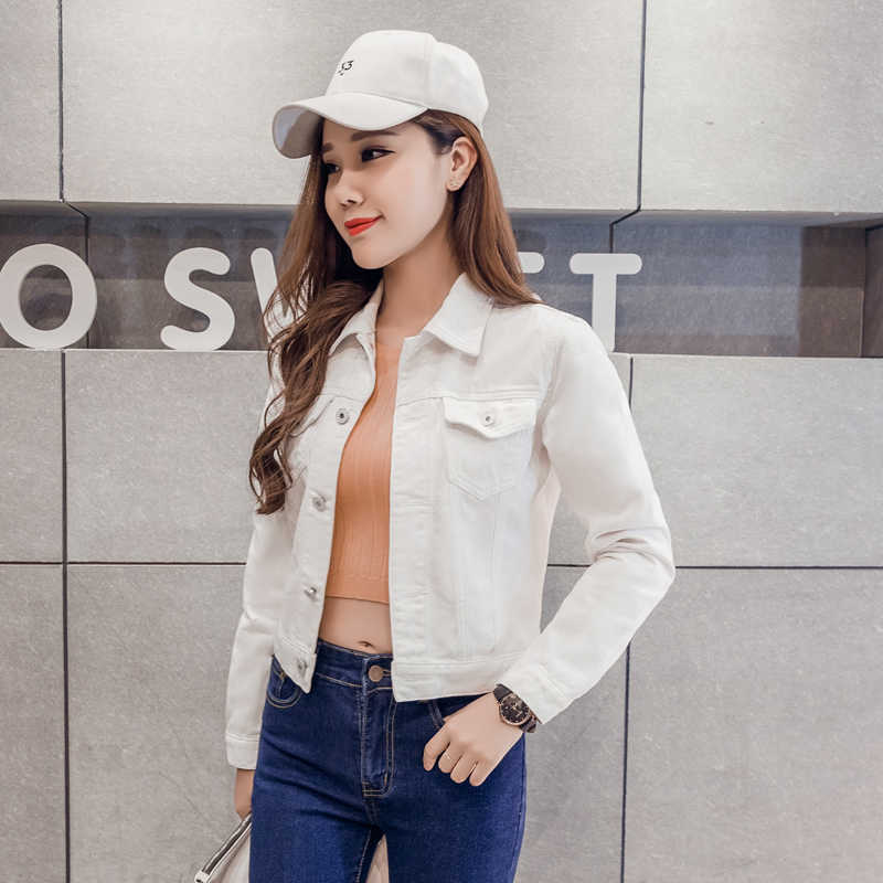 Denim Jackets Women Basic Coats Spring Autumn Fashion Female Long Sleeve Solid Wild Casual Outerwear Denim Coats jacket 210928