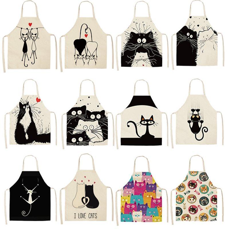 Kitchen Apron Cute Cartoon Cat Printed Sleeveless Cotton Linen Waist Baking Aprons For Men Women Home Cleaning Tools 68*55cm
Kitchen Apron Cute Cartoon Cat Printed Sleeveless Cotton Linen Waist Baking Aprons For Men Women Home Cleaning Tools 68*55cm