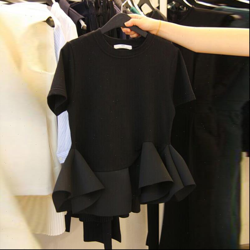 summer womens t shirts tshirt fashion korean style short sleeved shirt women loose ruffled hem black color basic tee, White
summer womens t shirts tshirt fashion korean style short sleeved shirt women loose ruffled hem black color basic tee, White