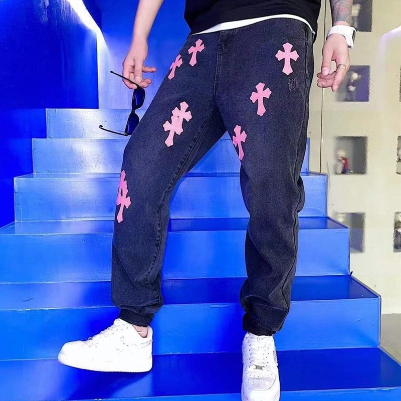 Hearts/Chrome Ch Fashion Brand Jeans 2021 Spring and Summer New Pink Lambskin Cross Casual Pants for Men and Women, Black
Hearts/Chrome Ch Fashion Brand Jeans 2021 Spring and Summer New Pink Lambskin Cross Casual Pants for Men and Women, Black