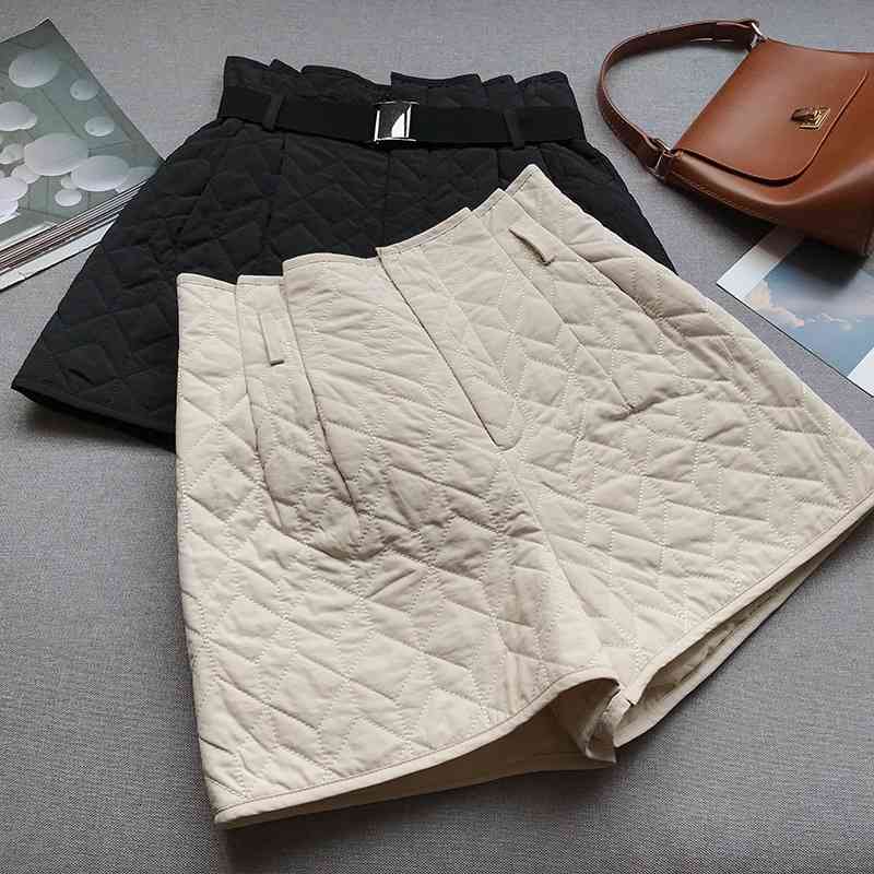 CHICEVER Korean Shorts For Women High Waist Sashes Pockets Minimalism Plus Size Cotton Loose Short Female Fashion Clothing 210611