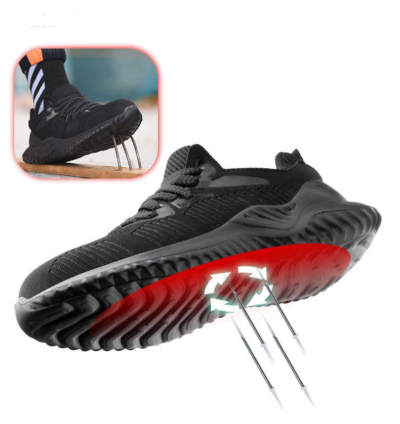 SUADEX Men Safety Work Shoes Boots Male Autumn Steel Toe Boots Anti-Smashing Protective Construction Safety Work Sneakers 211007