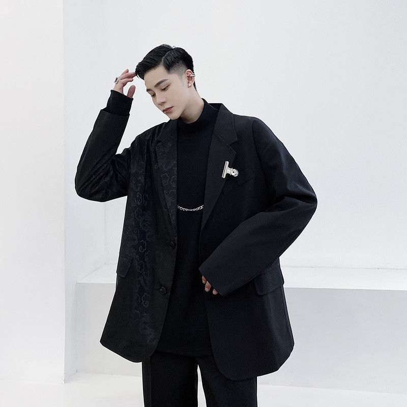 IEFB men's wear black chinese Dragon printted suit fashion spring male's personalized coat vintage blazers 9Y3295 210524