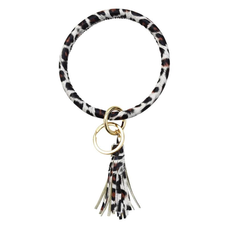 Bangle Fashion Reative Alloy Tassel Bracelet Key Ring For Lady Party Accessories Trendy Leopard Leather Women Jewelry Portable
Bangle Fashion Reative Alloy Tassel Bracelet Key Ring For Lady Party Accessories Trendy Leopard Leather Women Jewelry Portable