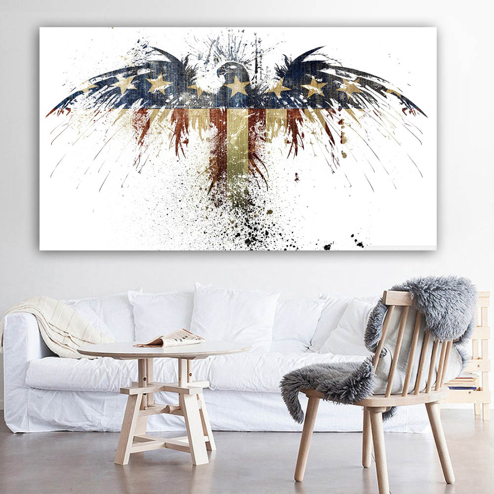 Abstract Eagle Wing Star Modern Animal Painting Wall Art For Living Room Canvas Print Home Decor Poster Prints No Frame