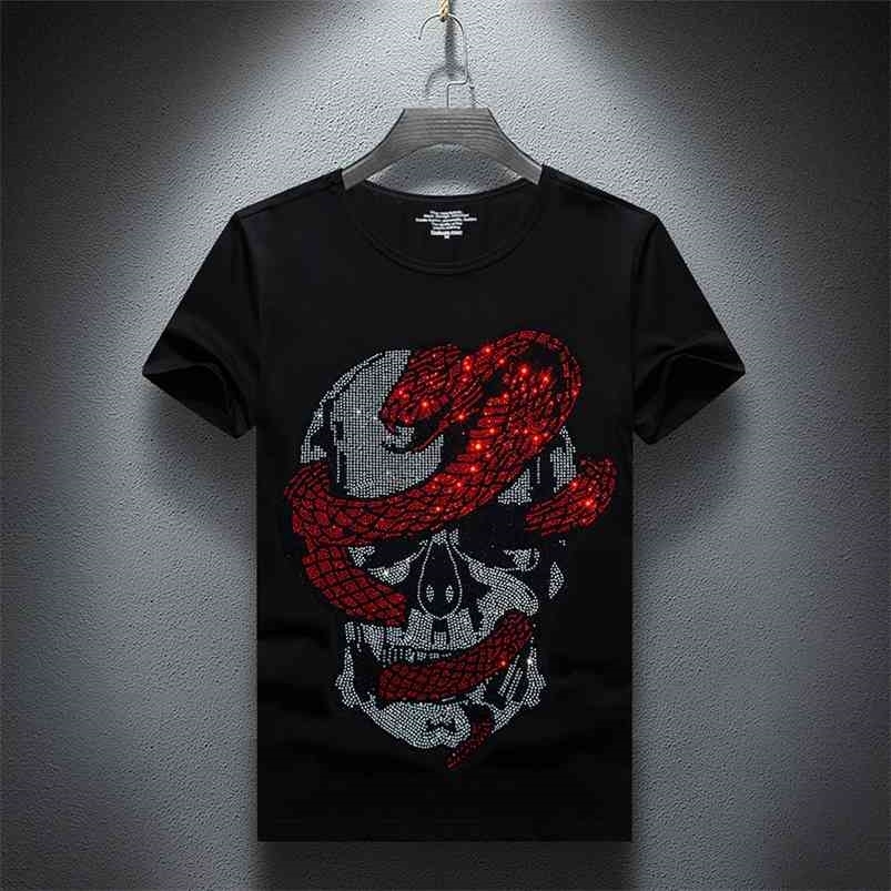 T-shirt Men Summer Short Sleeve Fashion Streetwear Slim Cotton Casual Tshirts Plus Size S-7XL Tops Tee Male 210706, Black
T-shirt Men Summer Short Sleeve Fashion Streetwear Slim Cotton Casual Tshirts Plus Size S-7XL Tops Tee Male 210706, Black