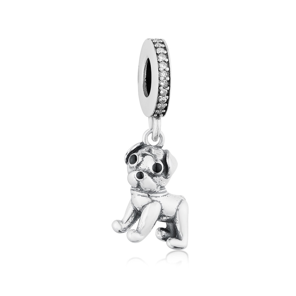 Fit Original Charm Bracelet Authentic 925 Sterling Silver Pets 3D Dog I Love My Pug Bead For Making Berloque DIY
