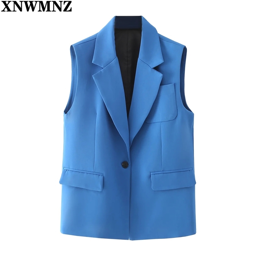 Women Fashion Simply Solid Color Sleeveless Vest Jacket Office Ladies Wear Casual Slim Suit WaistCoat Pocket Outwear Tops 210520, Blue
Women Fashion Simply Solid Color Sleeveless Vest Jacket Office Ladies Wear Casual Slim Suit WaistCoat Pocket Outwear Tops 210520, Blue