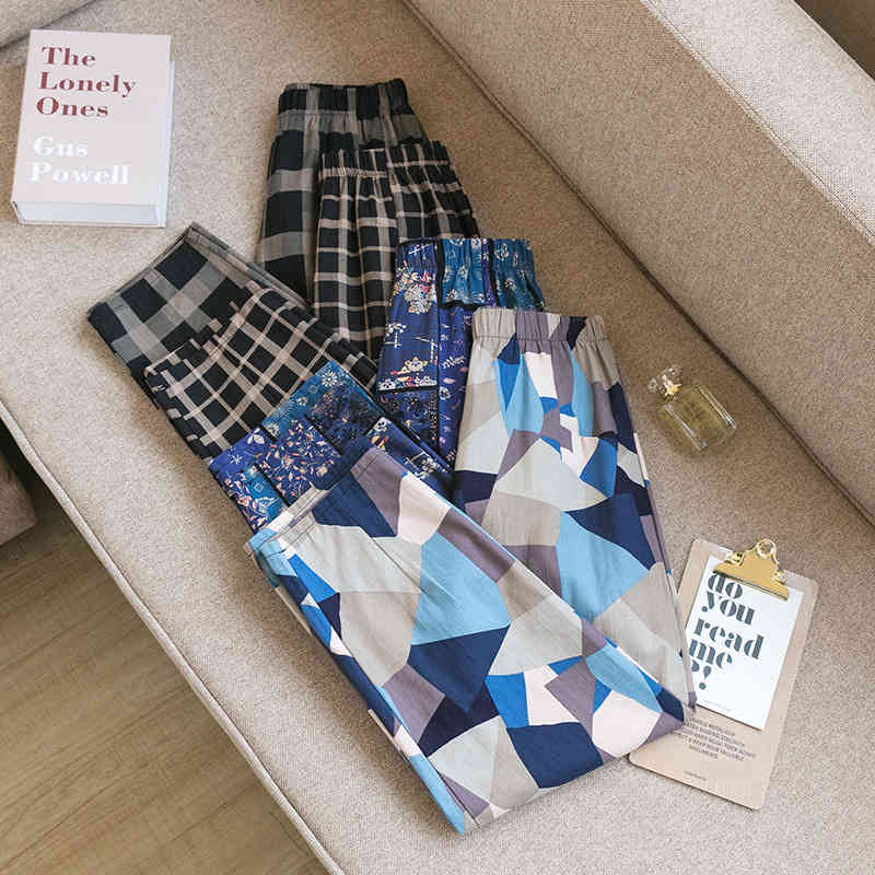 Womens Spring Summer Ankle-Length Pants Casual Cotton Linen Solid Elastic waist Harem Trousers Soft for Female ladys 210524