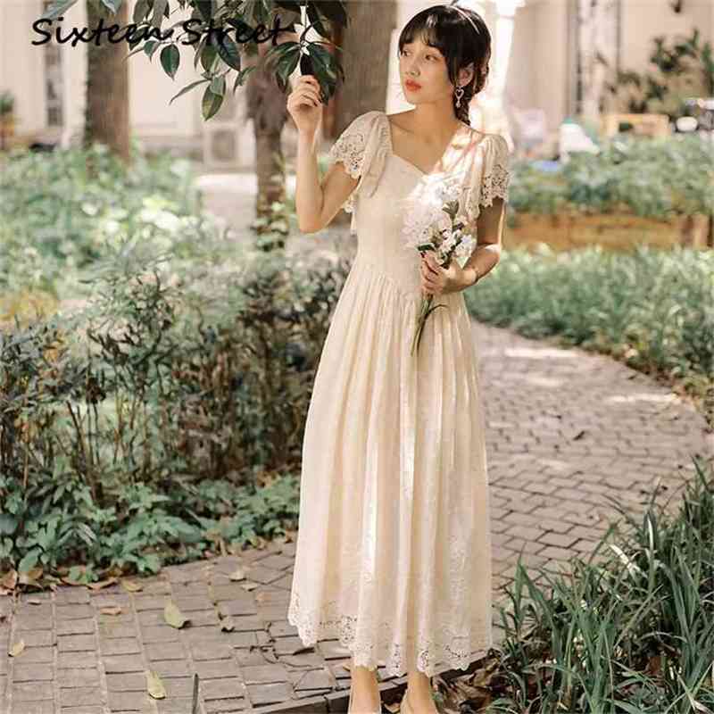 Maxi Beige Lace Long Dress Elegant Tunic Embroidery Ankle-Lenght V-neck Short Sleeve Fairy Women Dresses Summer 210603, Blue
Maxi Beige Lace Long Dress Elegant Tunic Embroidery Ankle-Lenght V-neck Short Sleeve Fairy Women Dresses Summer 210603, Blue