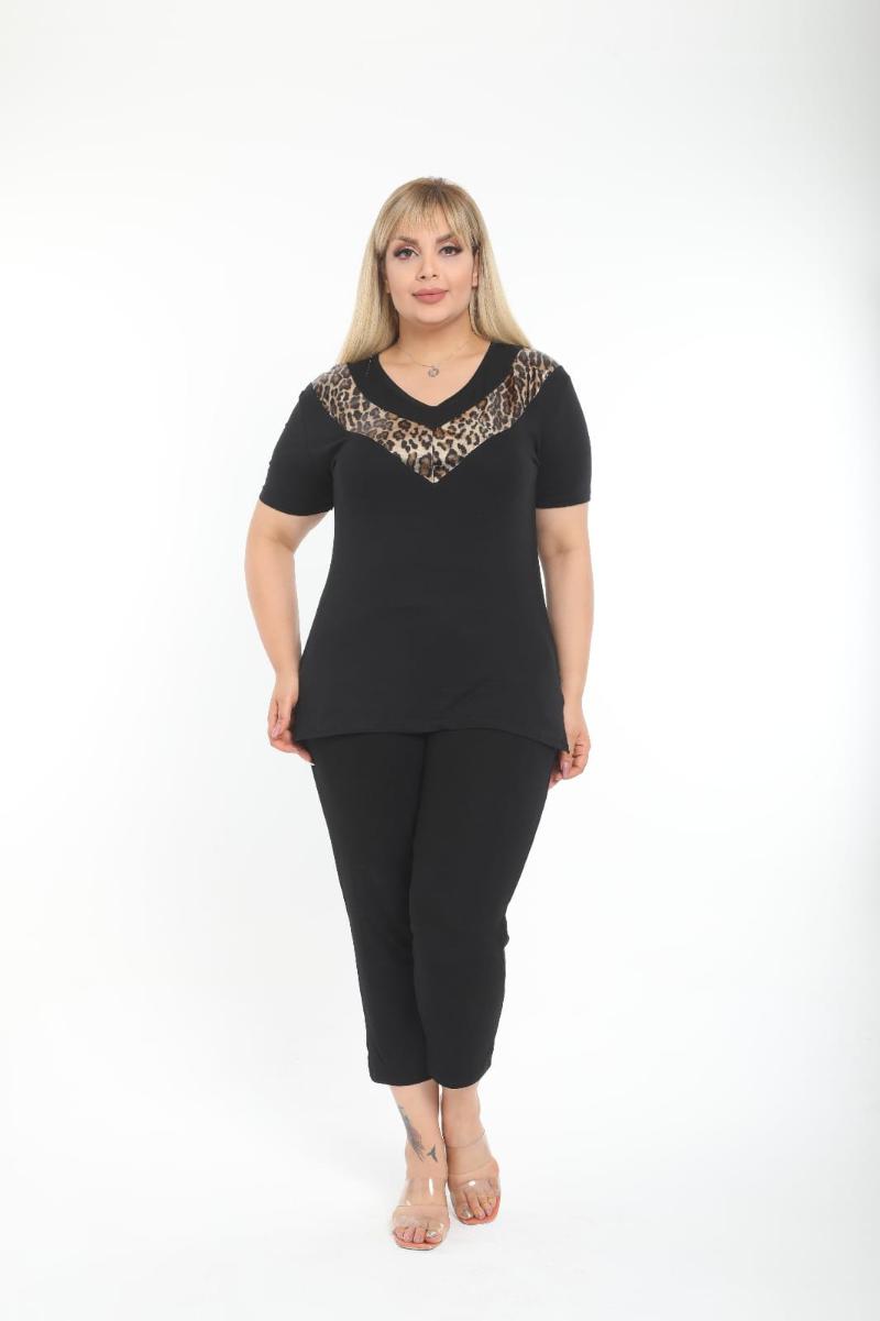 Women's Two Piece Pants Divas Plus Size Women Summer Fashion Pieces V-Neck Leopard Pattern Casual Viscon Capri Short Sleeve Blouses Sets, As pic
Women's Two Piece Pants Divas Plus Size Women Summer Fashion Pieces V-Neck Leopard Pattern Casual Viscon Capri Short Sleeve Blouses Sets, As pic