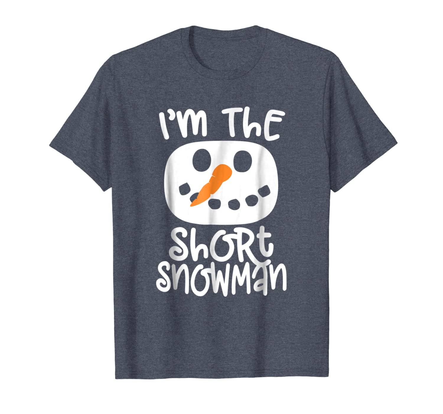 im the short snowman face design holiday fun matching shirt, White;black