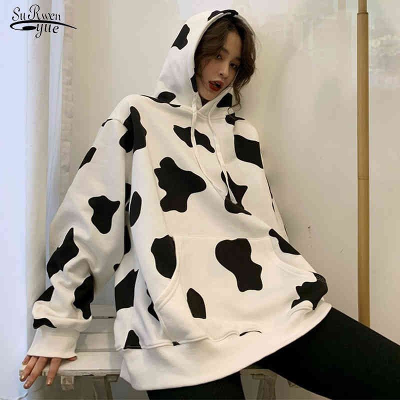 Autumn Cute Hoodies Women Jacket Fleece Hoodie Sweatshirts Winter Oversized Sweatshirt Pullovers Hooded Coat 11827 210508