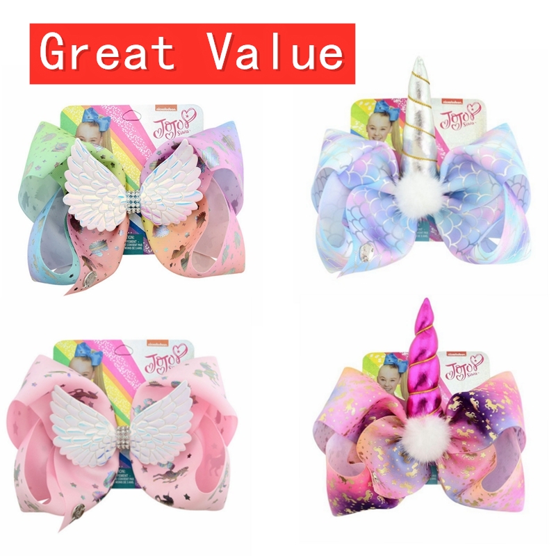 3Pcs/Lot Clearance Activity 8Inches Siwa Bows Printed Bow With Clip Hairgrip Hair Accessories