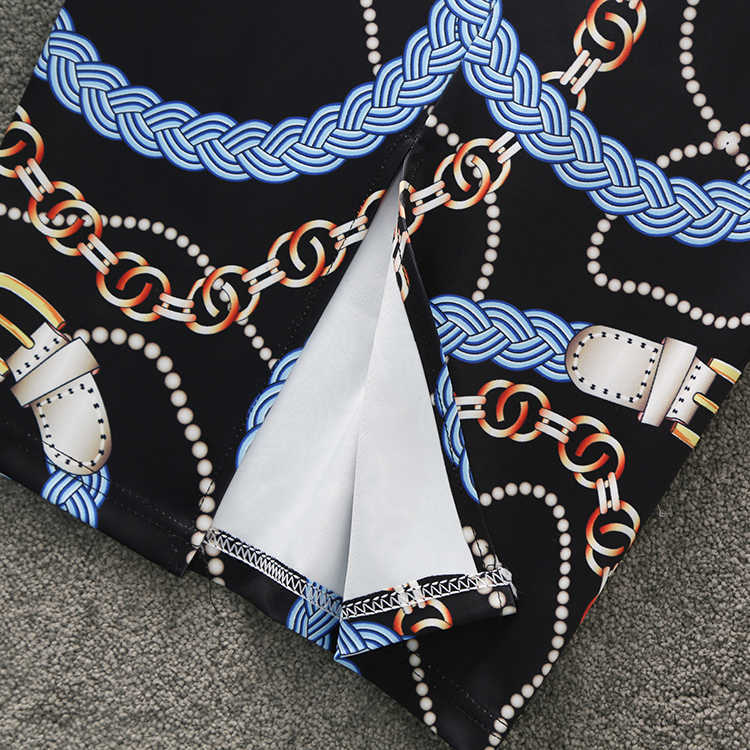 Women's Pencil Skirt Summer Graffiti Fashion Chain Print High Waist Stretch Ladies Slim Skirts Large Size Female Falda 210621