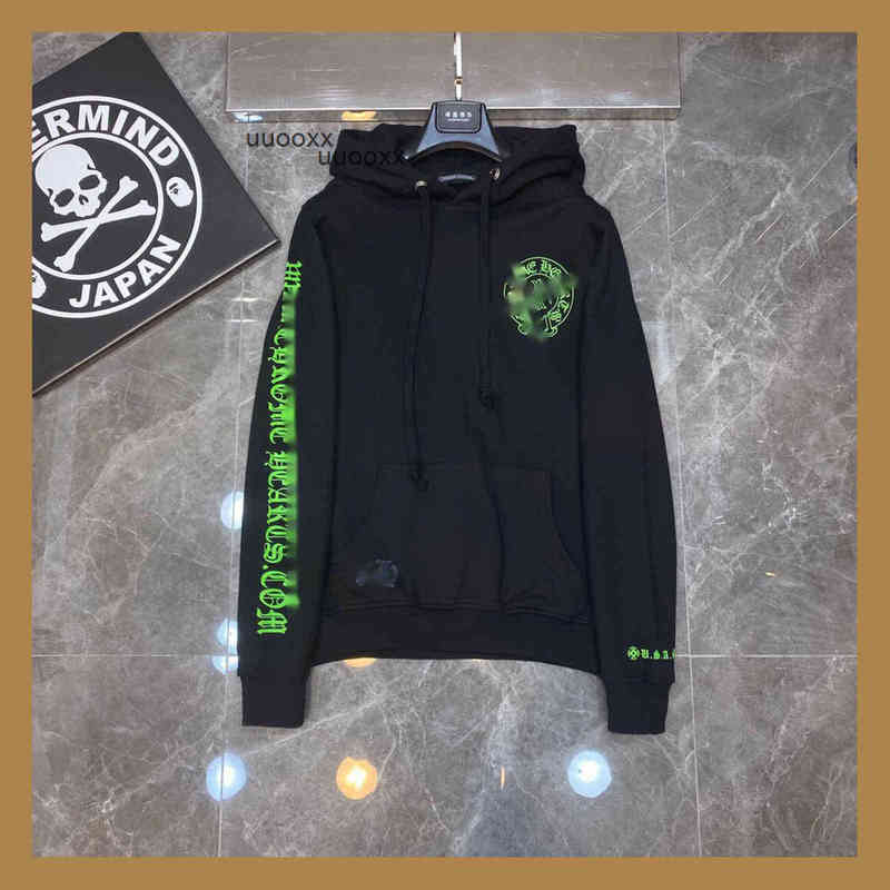 men's hoodie high quality chrome//hearts French couple top skin pasted fluorescent printing hooded long sleeve front shoulder early aut, Black
men's hoodie high quality chrome//hearts French couple top skin pasted fluorescent printing hooded long sleeve front shoulder early aut, Black