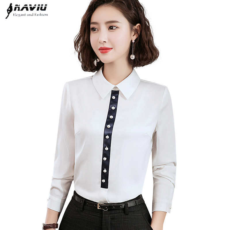 Autumn Loose Long Sleeve Shirt Women Business Formal Chiffon Beaded Blouses Office Ladies Plus Size Work Tops 210604, Gray-blue
Autumn Loose Long Sleeve Shirt Women Business Formal Chiffon Beaded Blouses Office Ladies Plus Size Work Tops 210604, Gray-blue