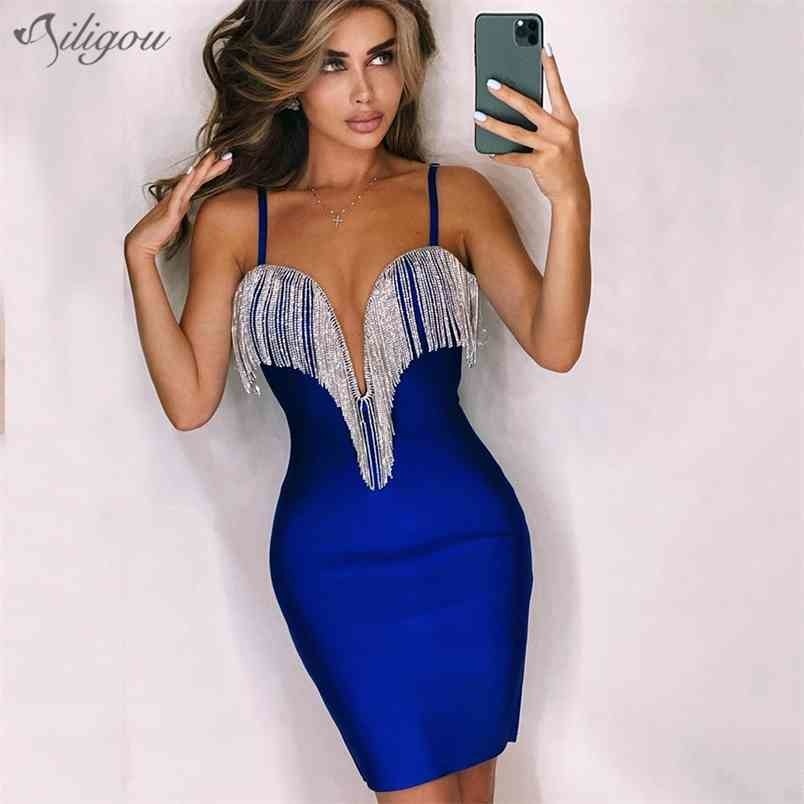 Summer Style Ladies Bandage Celebrity Party Sexy Bodycon Spaghetti V-Neck Diamond Tassel Mini Dress Vestidos 210525, White
Summer Style Ladies Bandage Celebrity Party Sexy Bodycon Spaghetti V-Neck Diamond Tassel Mini Dress Vestidos 210525, White