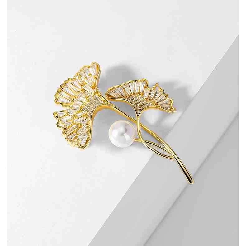Regent Gingko Leaf Brooch High-end Women's Exquisite 2021 Fashion Pin Clothing Accessories