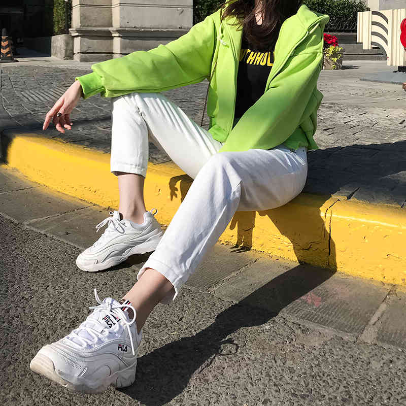 Plus Size Jeans Woman Casual High Waist Cotton Autumn Harem Women Denim Trousers with White Black Blue Beige 10388 210510