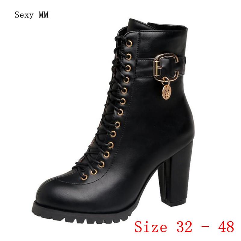 Boots Spring Autumn High Heels Ankle Women Short Ladies Shoes Botas Botte Femme Small Plus Size 32 - 48, Black
Boots Spring Autumn High Heels Ankle Women Short Ladies Shoes Botas Botte Femme Small Plus Size 32 - 48, Black
