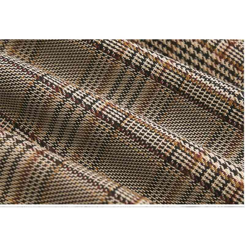 IEFB /men's wear mid-length trench coat plaid print Korean handsome oversize spring knee-high Windbreaker double breasted 9Y3943 210524