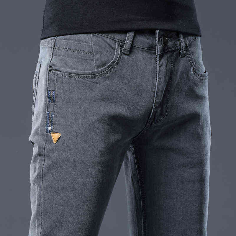 BROWON Korean Style Skinny Jeans Men Ripped Fashion Mid Waist Long Length Stretch Denim Pant Plus Size Slim Pencil 211111