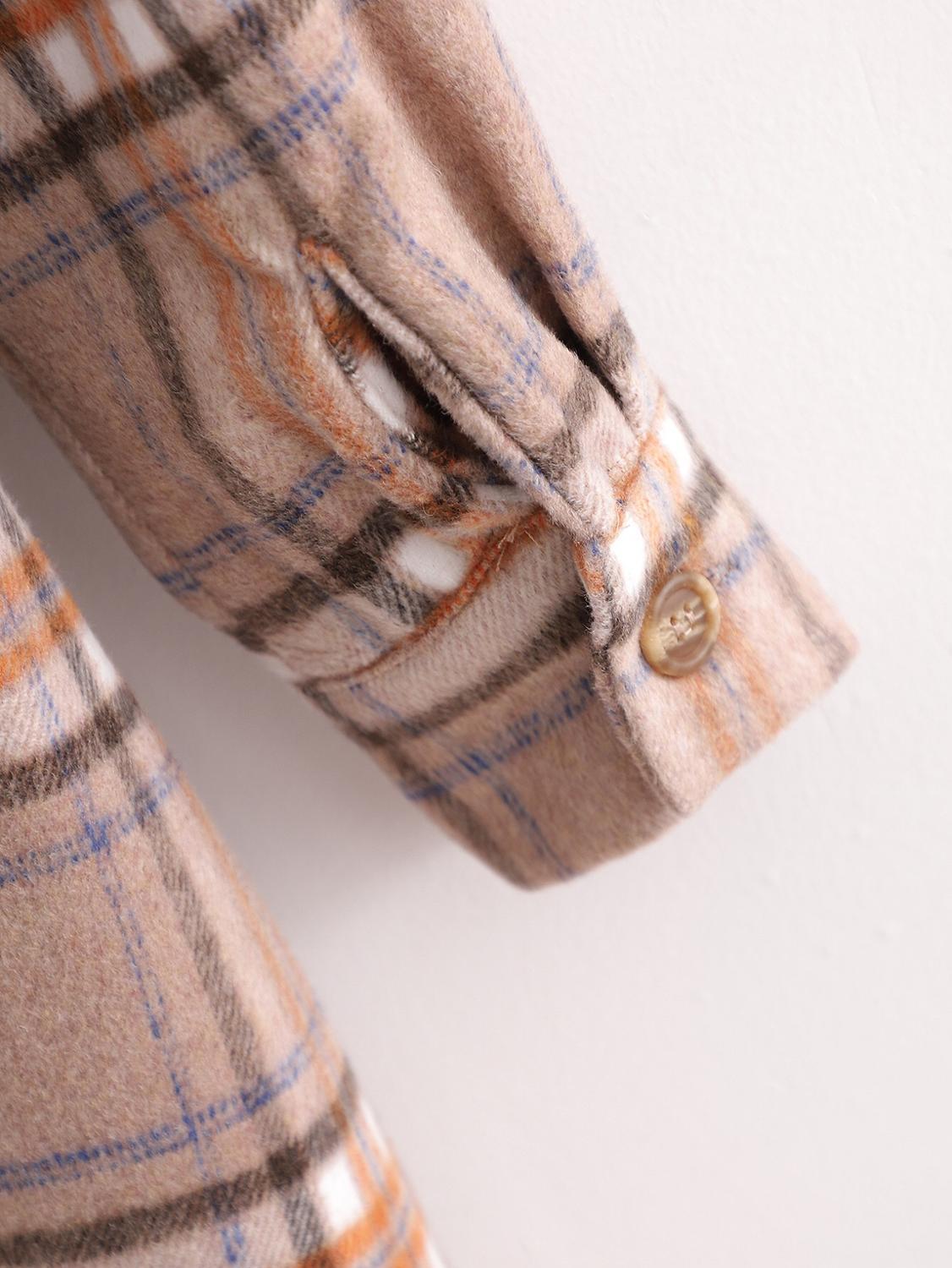 Winter Tie Bow Gingham Check Plaid Coat Oversize Style Women Front Pockets Loose Long Trench Lapel Woolen Jacket 210429