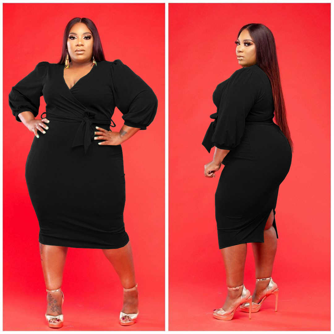Designers Women Clothes dress 2023 large women's fashion casual bubble sleeve fat woman skirt