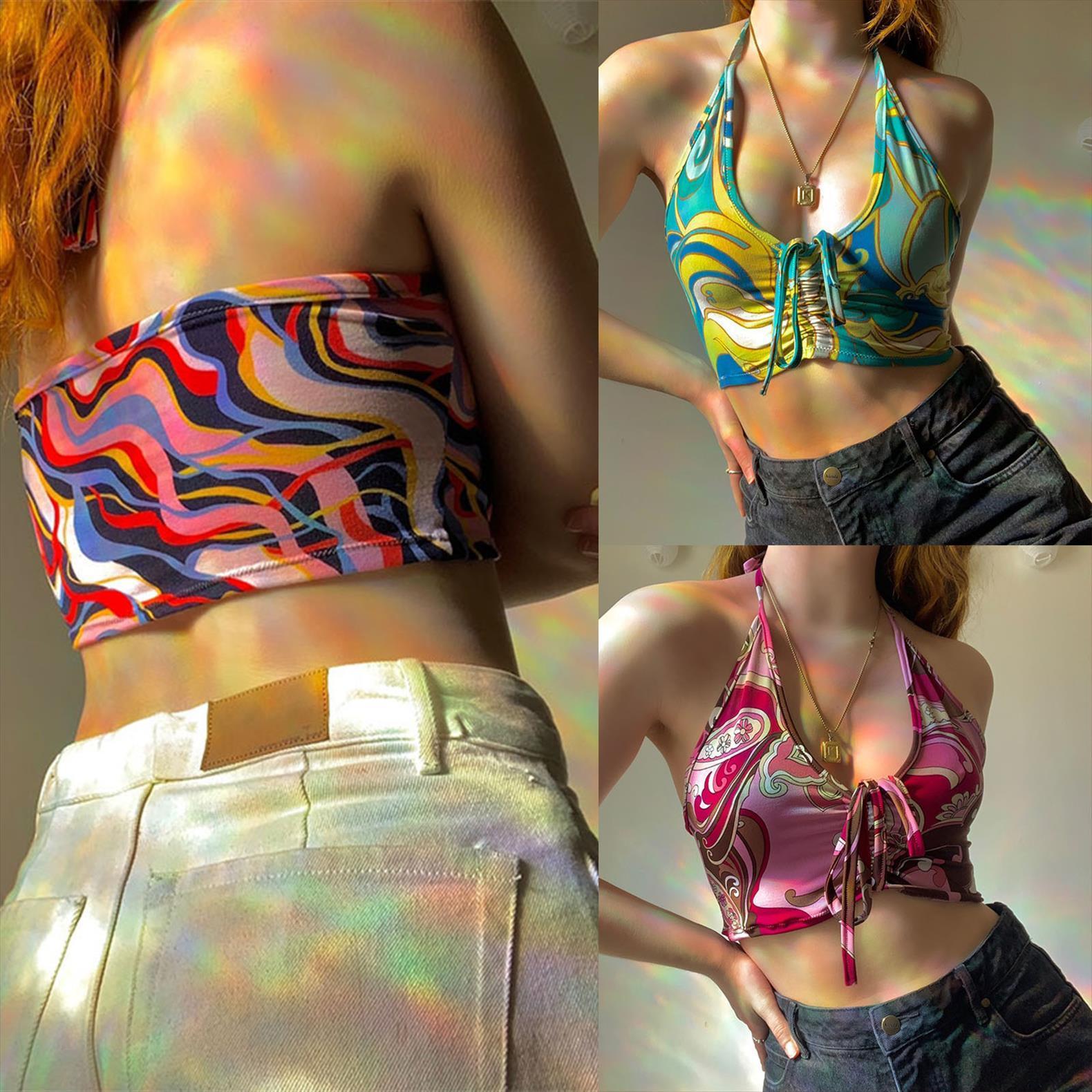 fashion water ripple print women camis halter vest wild summer front drawstring bandage backless slim fit stylish tank, White
fashion water ripple print women camis halter vest wild summer front drawstring bandage backless slim fit stylish tank, White