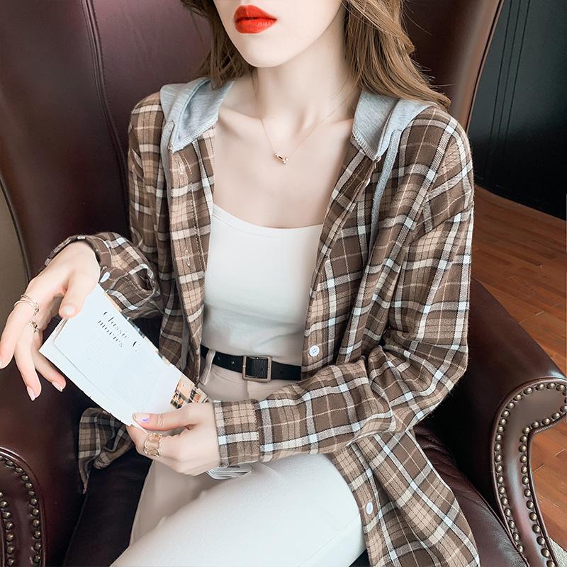 Women's Blouses & Shirts Blouse Plaid Girl's Hooded Shirt Loose Clothing Long Sleeve Top Plus Size Summer Office Lady Blusas Houthion, White
Women's Blouses & Shirts Blouse Plaid Girl's Hooded Shirt Loose Clothing Long Sleeve Top Plus Size Summer Office Lady Blusas Houthion, White