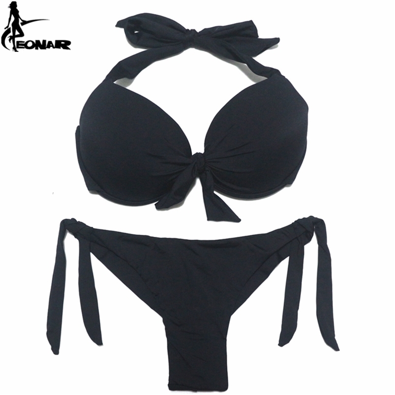EONAR Bikini Solid Swimsuit Push Up Set Brazilian Cut/Classic Bottom Bathing Suits Sexy Plus Size Swimwear 210624, Black 01
EONAR Bikini Solid Swimsuit Push Up Set Brazilian Cut/Classic Bottom Bathing Suits Sexy Plus Size Swimwear 210624, Black 01