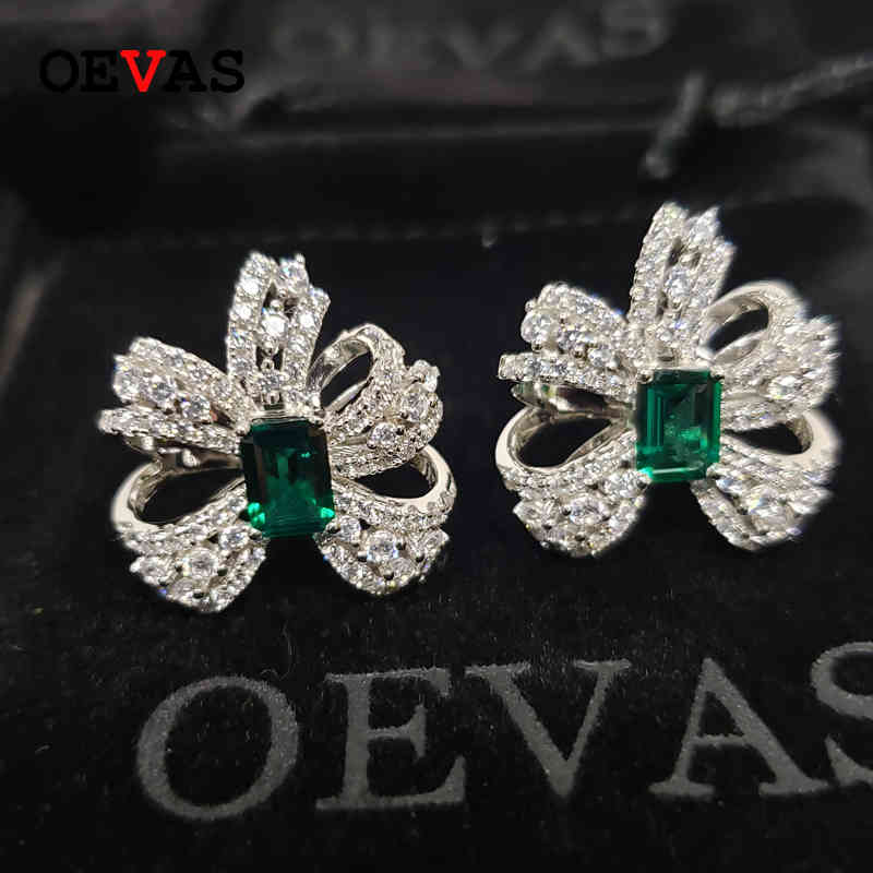OEVAS Solid 925 Sterling Silver Real 1 Lab Grown Emerald Gemstone Stud Earrings Sparkling Full High Carbon Diamond Jewelry
OEVAS Solid 925 Sterling Silver Real 1 Lab Grown Emerald Gemstone Stud Earrings Sparkling Full High Carbon Diamond Jewelry