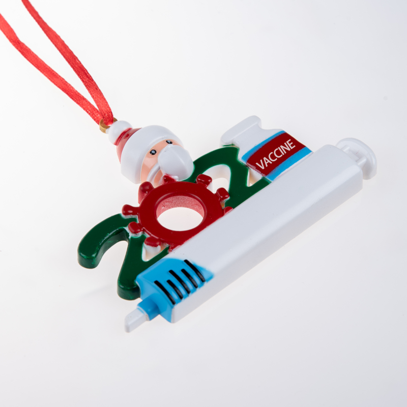 DHL Quarantine Personalized Christmas 2021 Decoration DIY Hanging Ornament Cute Snowman Pendant Social Distancing Party Fast Delivery ABS Free shippin