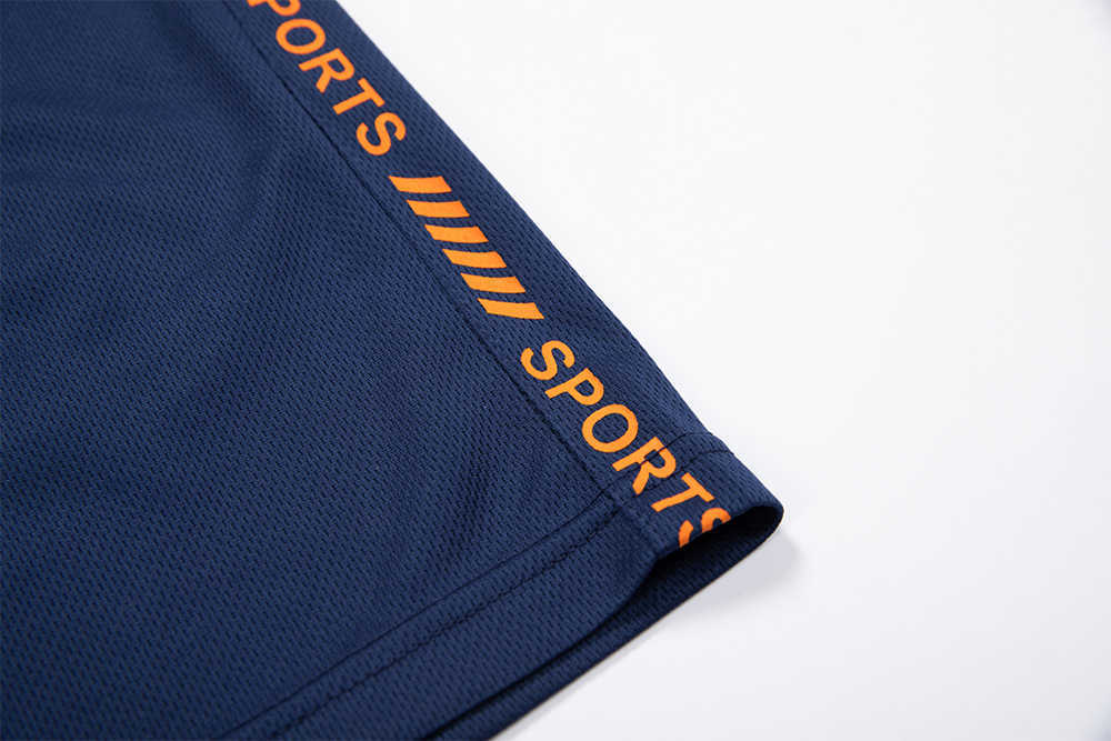 Men's Casual Tracksuit Summer Stitching 2 Pieces Set Short Sleeve Zipper Sweatsuit+sports Shorts Joggers Outfits Gym Clothe Male 210603