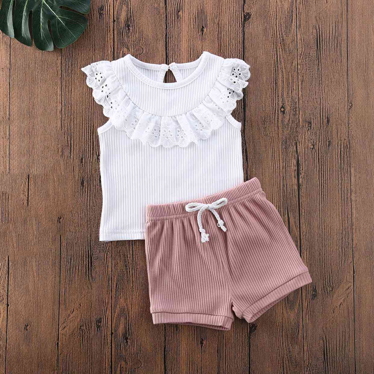 girls set summer suit lace sleeveless short 2pcs kids clothing childrens girl costume for, White
girls set summer suit lace sleeveless short 2pcs kids clothing childrens girl costume for, White