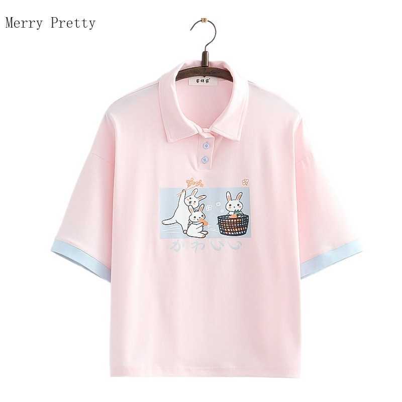 Harajuku Cartoon Rabbit Print Casual Summer T-Shirts Women Sweet Style Short Sleeve Turndown Collar TeeFemale Cotton Tops 210526, White
Harajuku Cartoon Rabbit Print Casual Summer T-Shirts Women Sweet Style Short Sleeve Turndown Collar TeeFemale Cotton Tops 210526, White