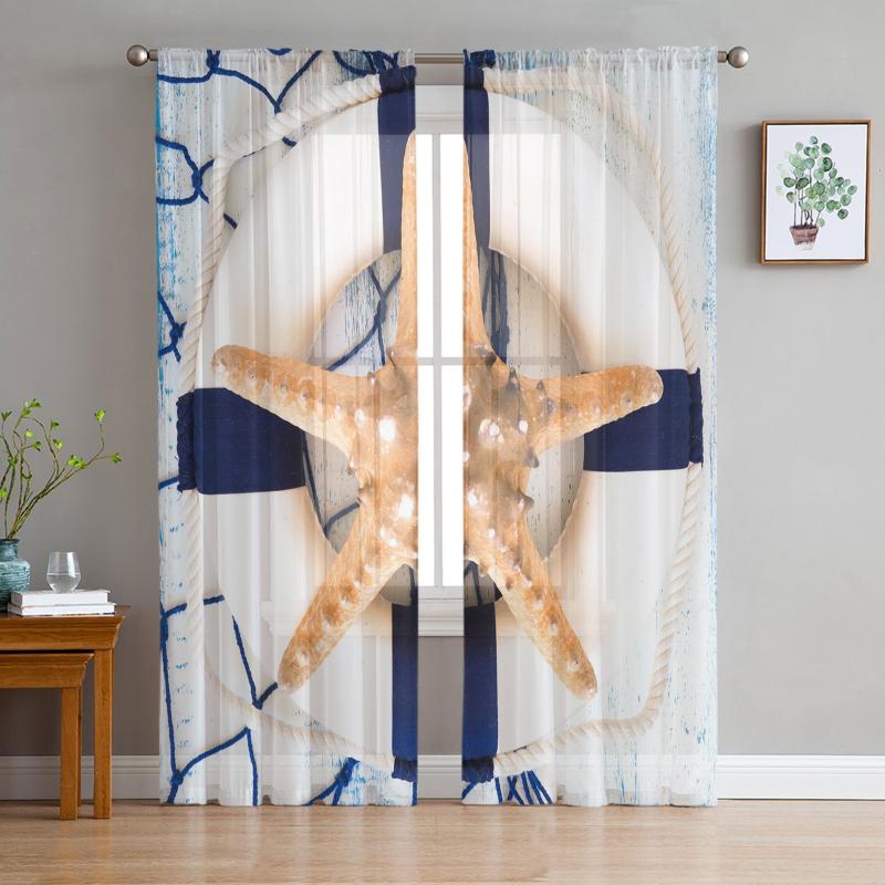 Curtain & Drapes Starfish Fishing Net Summer Sheer Curtains Bedroom Decoration Kitchen Tulle For Living Room
Curtain & Drapes Starfish Fishing Net Summer Sheer Curtains Bedroom Decoration Kitchen Tulle For Living Room