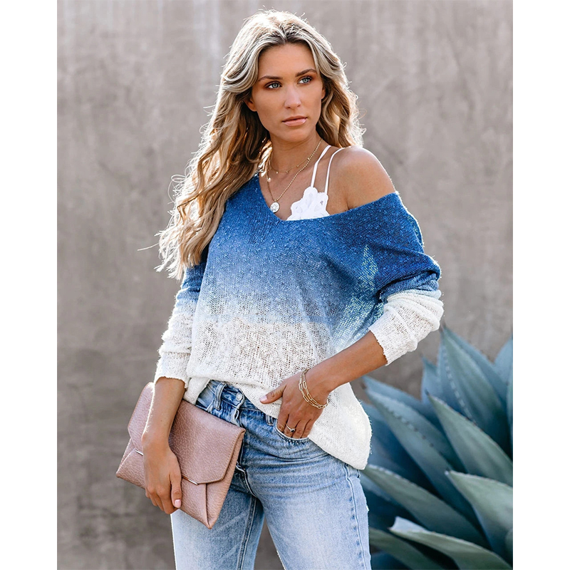 Fall/winter new sweater commuter OL large size V-neck spray dye blouse blouse women, White;black
Fall/winter new sweater commuter OL large size V-neck spray dye blouse blouse women, White;black