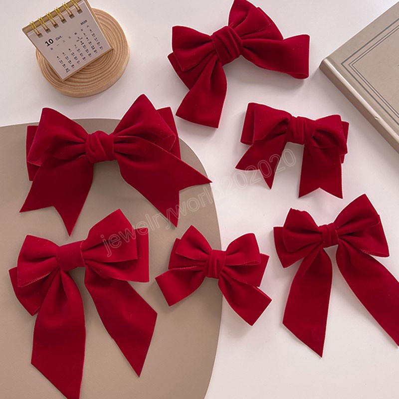 Women Fashion Red Velvet Bow Hairpin Elegant Sweet Bow Hair Clips For Girls All Match Autumn Winter Barrettes Hair Accessories
Women Fashion Red Velvet Bow Hairpin Elegant Sweet Bow Hair Clips For Girls All Match Autumn Winter Barrettes Hair Accessories