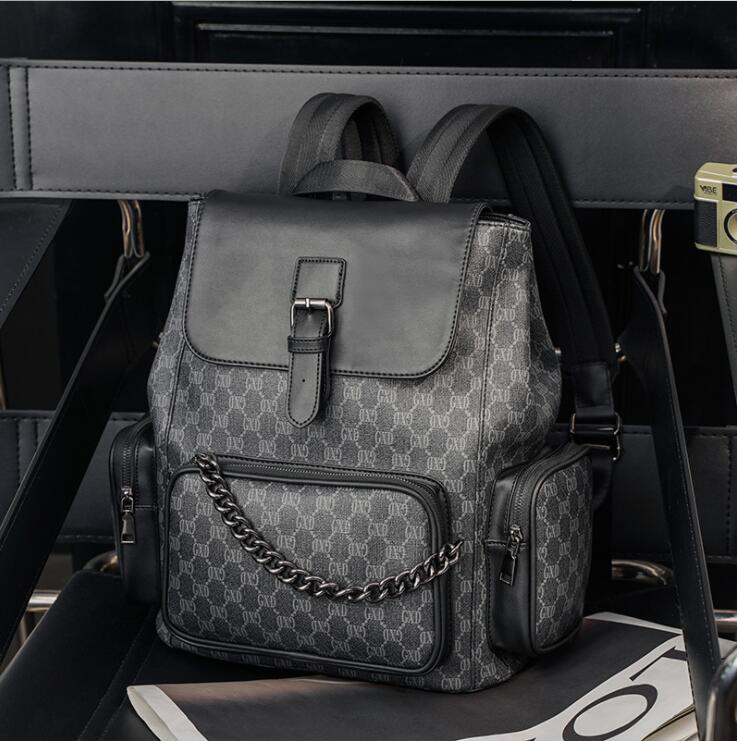 mens leathers shoulder bags street personality pockets men handbag daily leisure travel printeds messenger bag printed leather computer student backpacks