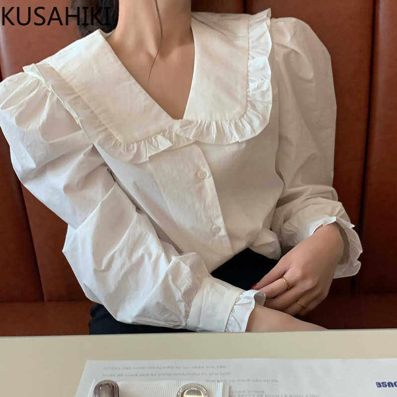 Nomikuma Sweet Peter Pan Collar Women Shirt Korean Causal Puff Sleeve Blusas Femme Spring Blusas Camisas Mujer 6F289 210602, White
Nomikuma Sweet Peter Pan Collar Women Shirt Korean Causal Puff Sleeve Blusas Femme Spring Blusas Camisas Mujer 6F289 210602, White