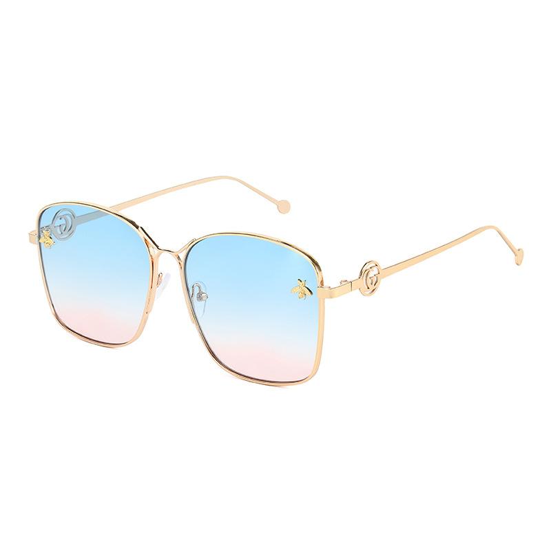 Sunglasses 2021 Luxury Bee Fashion For Women Men Square Brand Design Sun Glasses Oculos Retro Male Iron